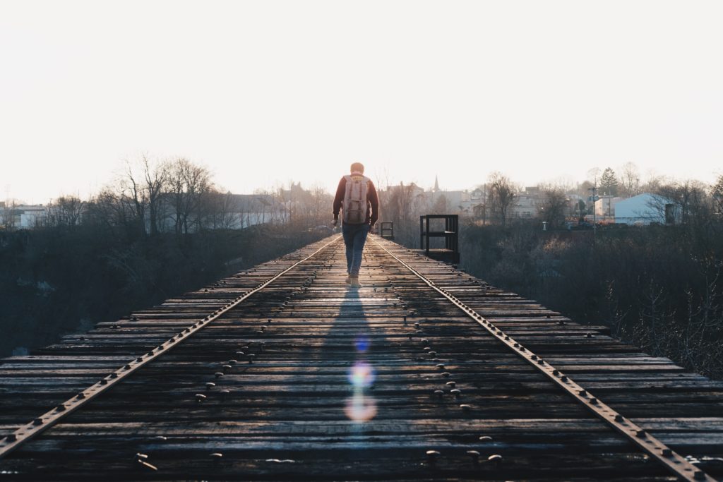 man walking alone