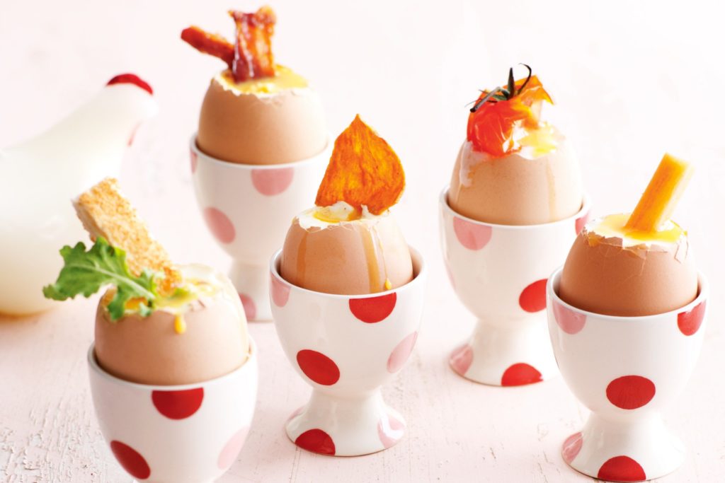Soft boiled eggs with dippers