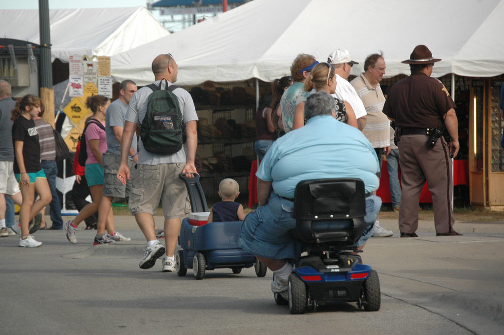 obese man wheelchair