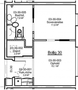 Apartment plan. Image: Fremtidens Plejehjem.