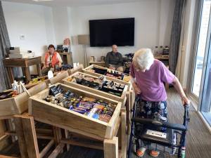 Residents shopping in the store