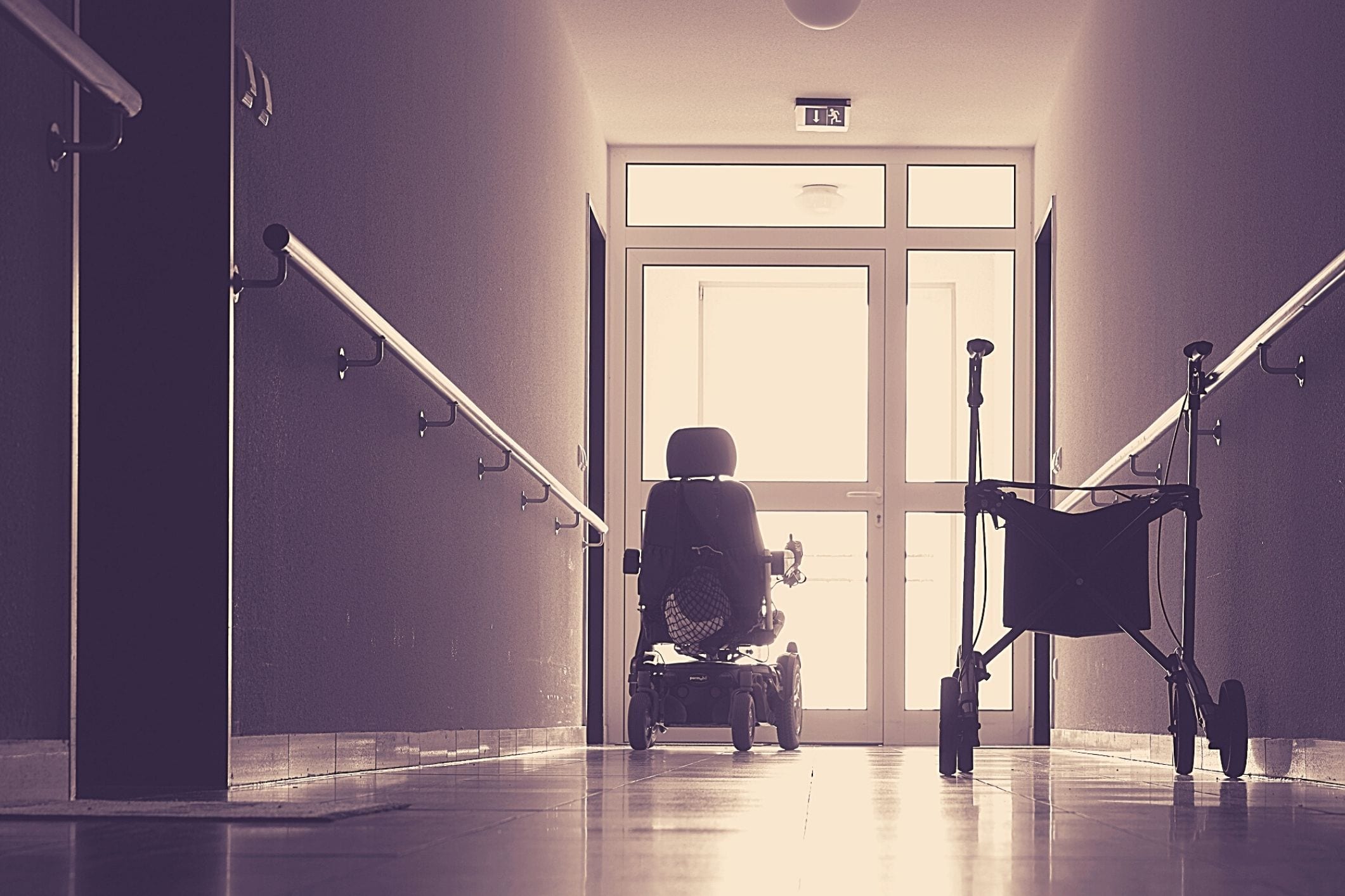 Empty nursing home corridor