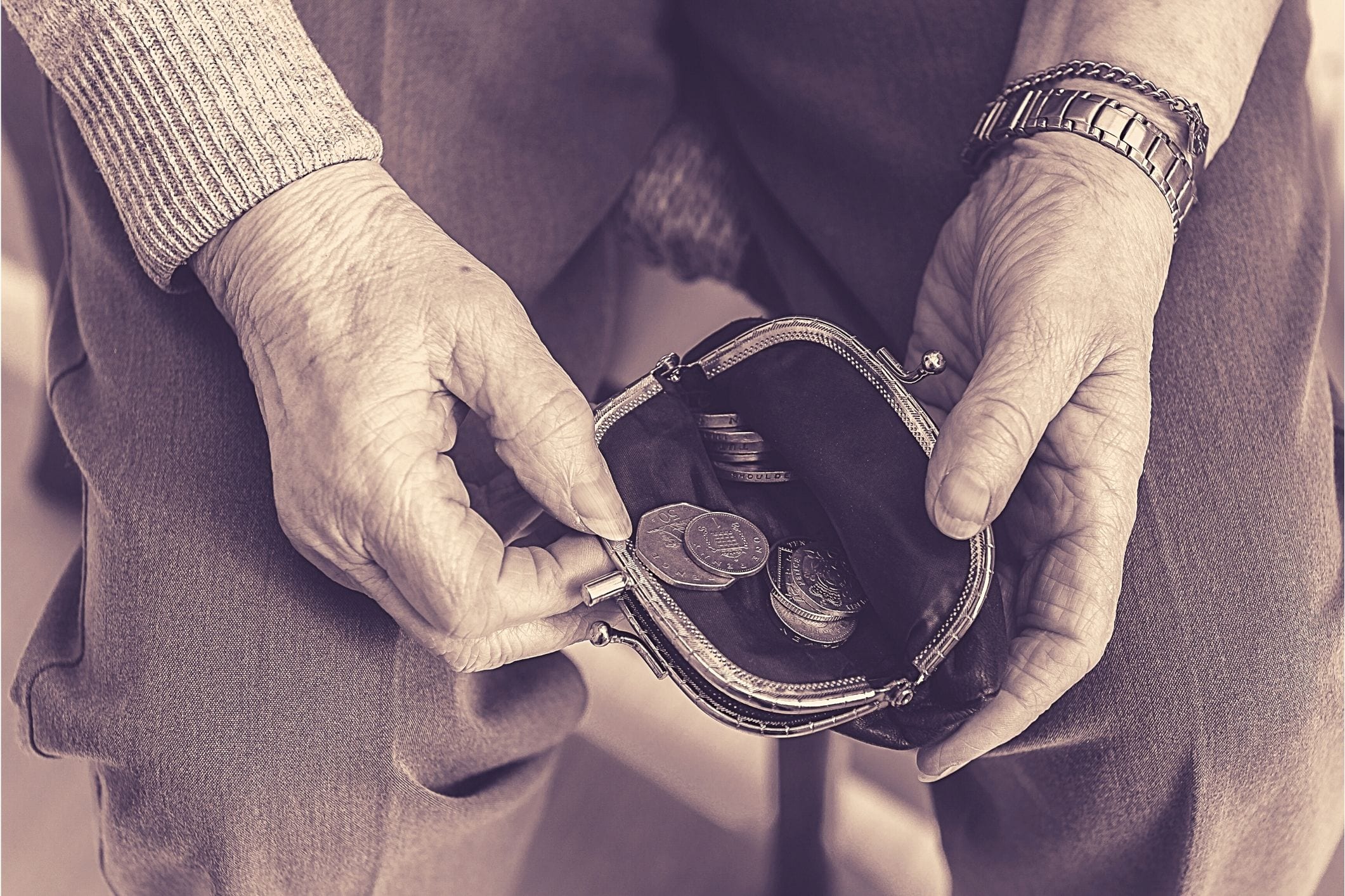 Elderly woman purse