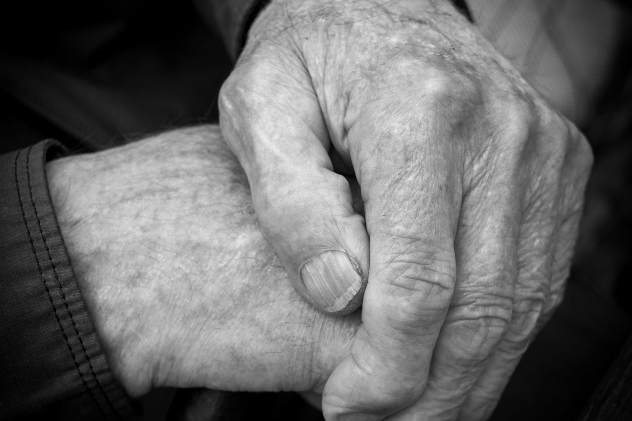 Lonely old man's hands
