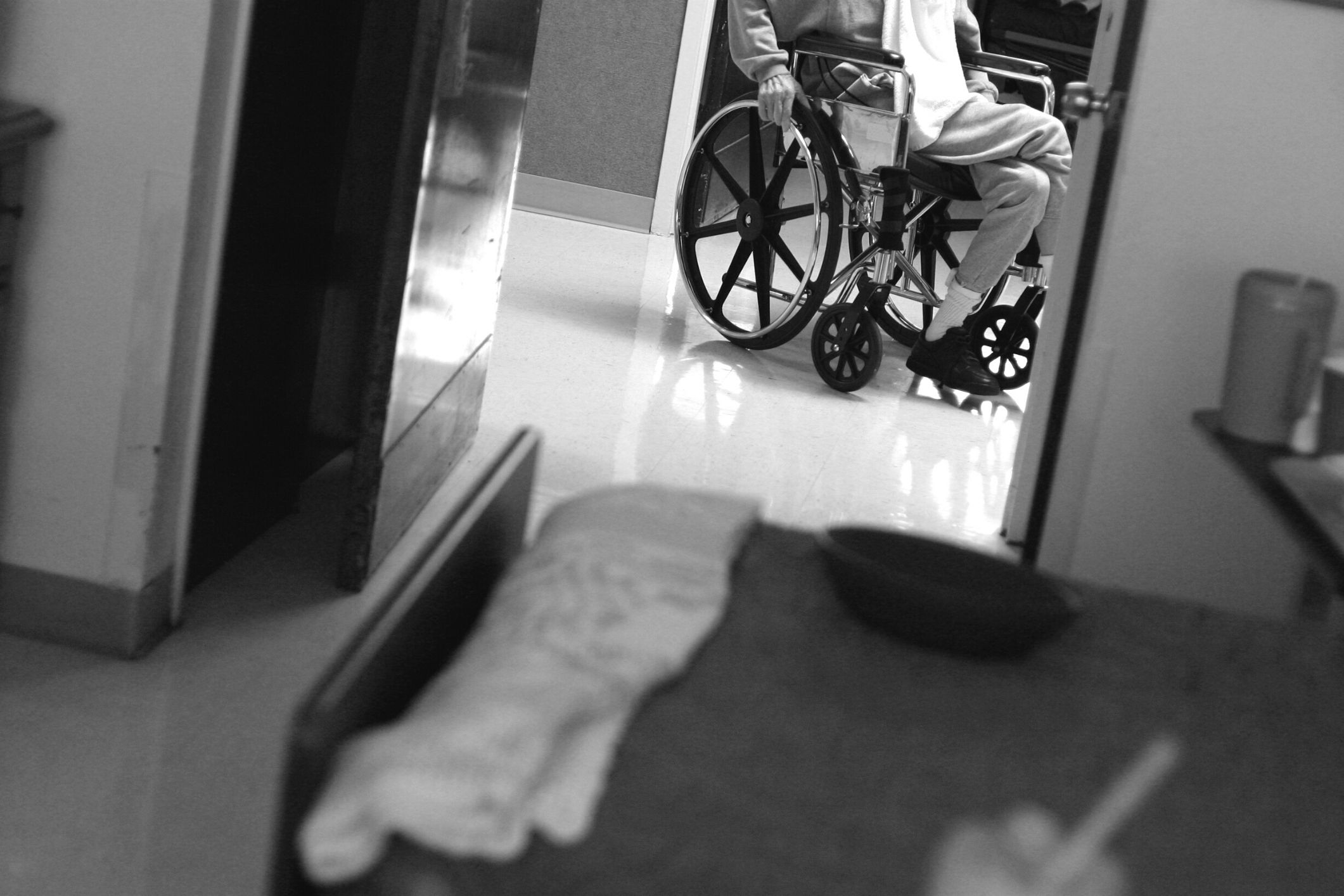 Resident wheelchair black and white