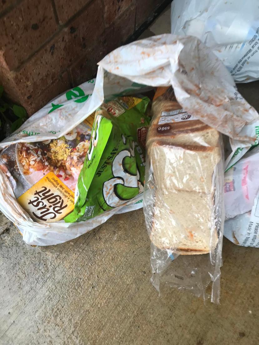 Grandmother's home-delivered groceries were run over and left in the rain