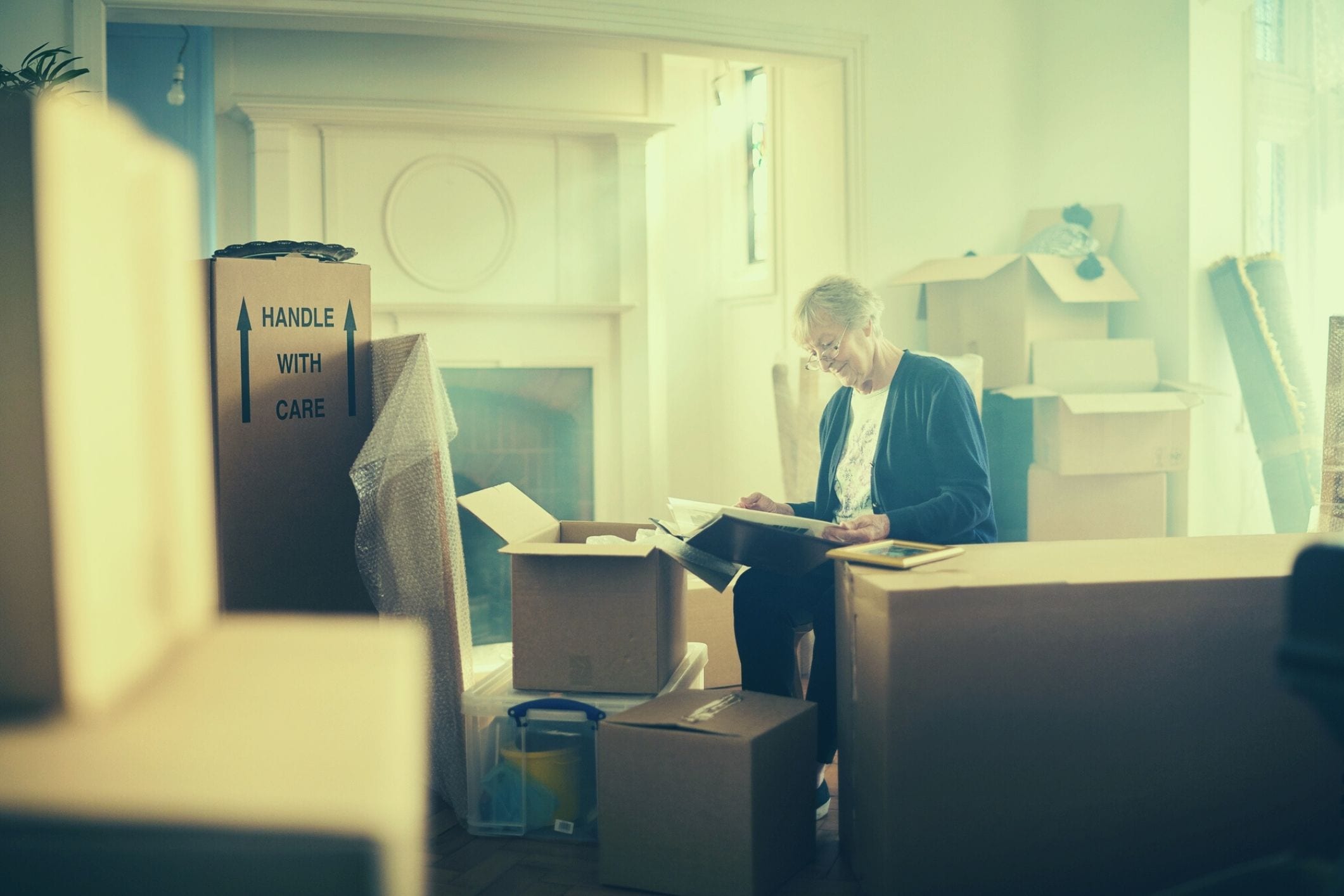 Senior woman looking at memories