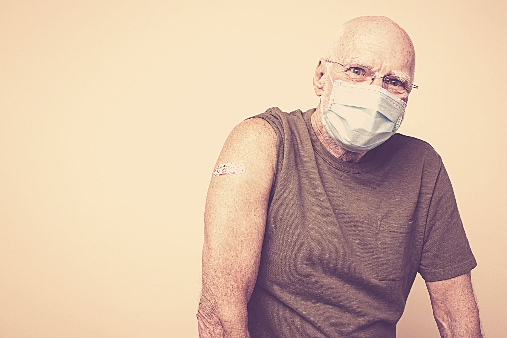 Elderly man covid vaccine