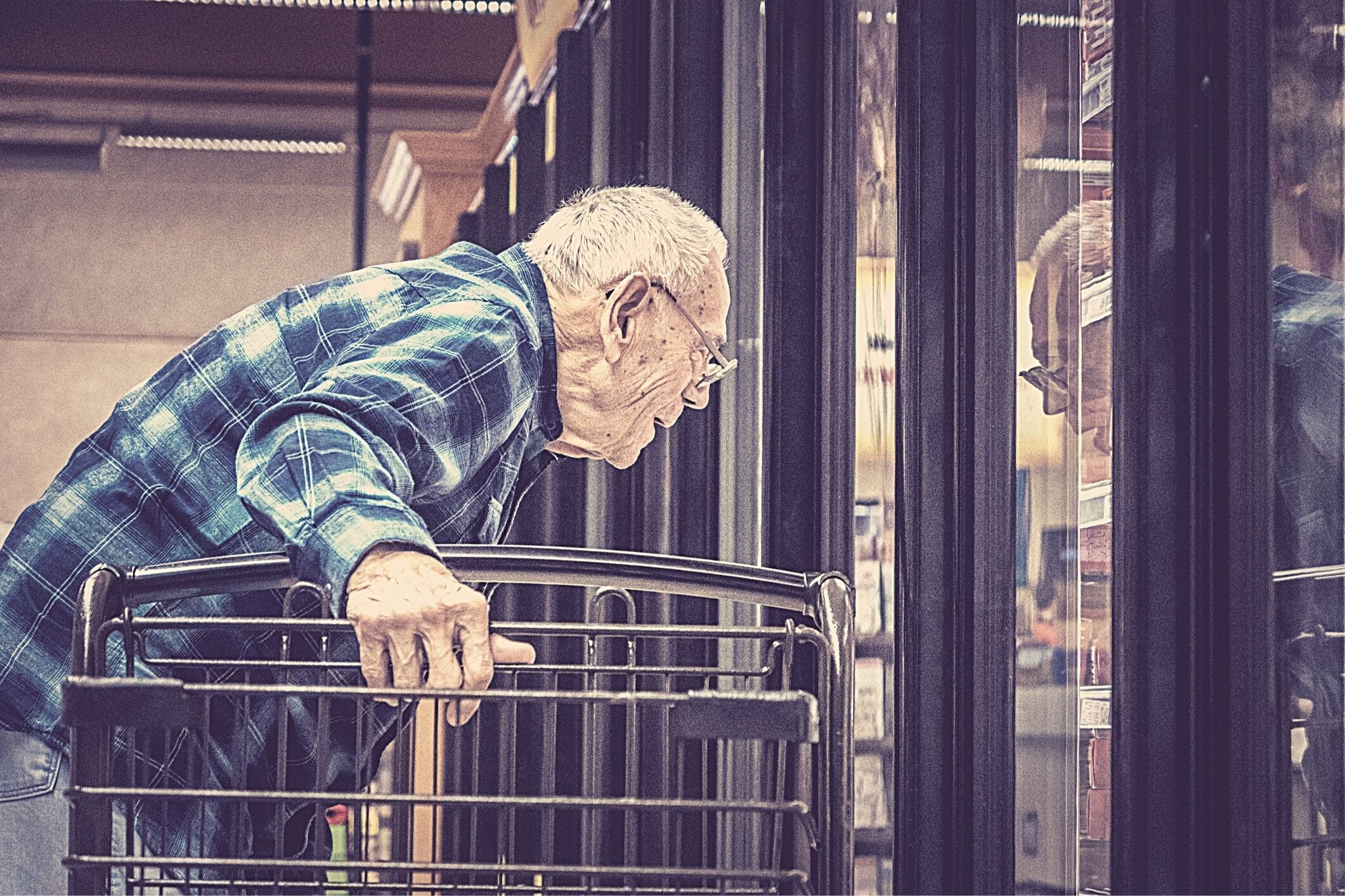 Elderly man supermarket