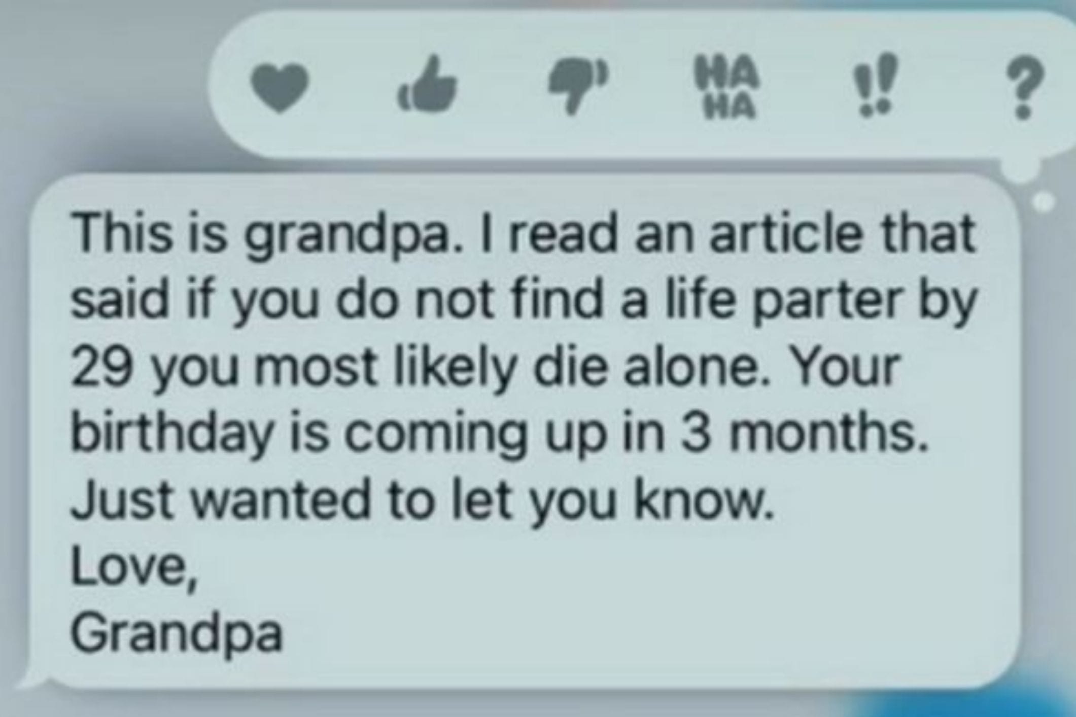 Grandpa text msg