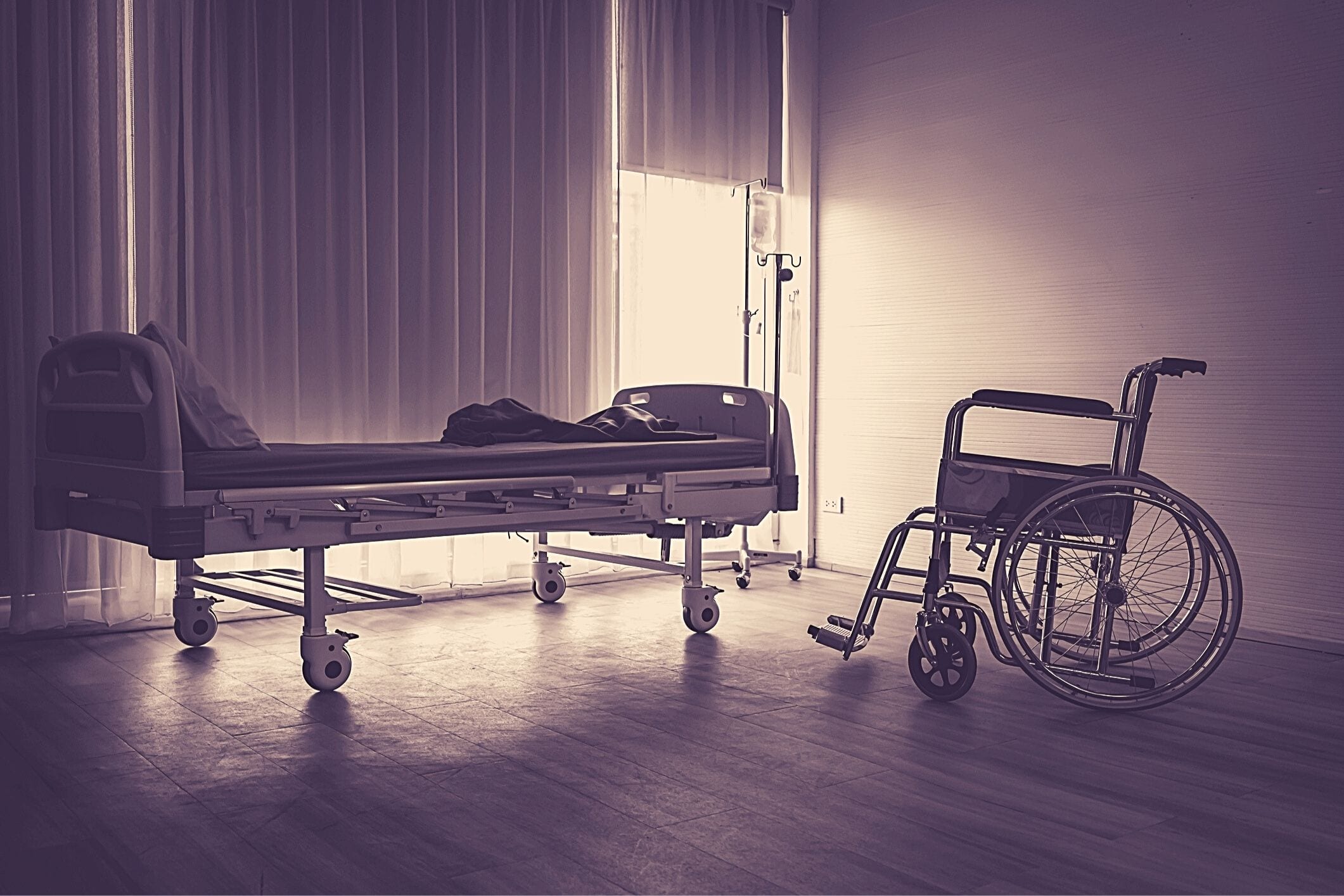 Hospital bed and wheelchair