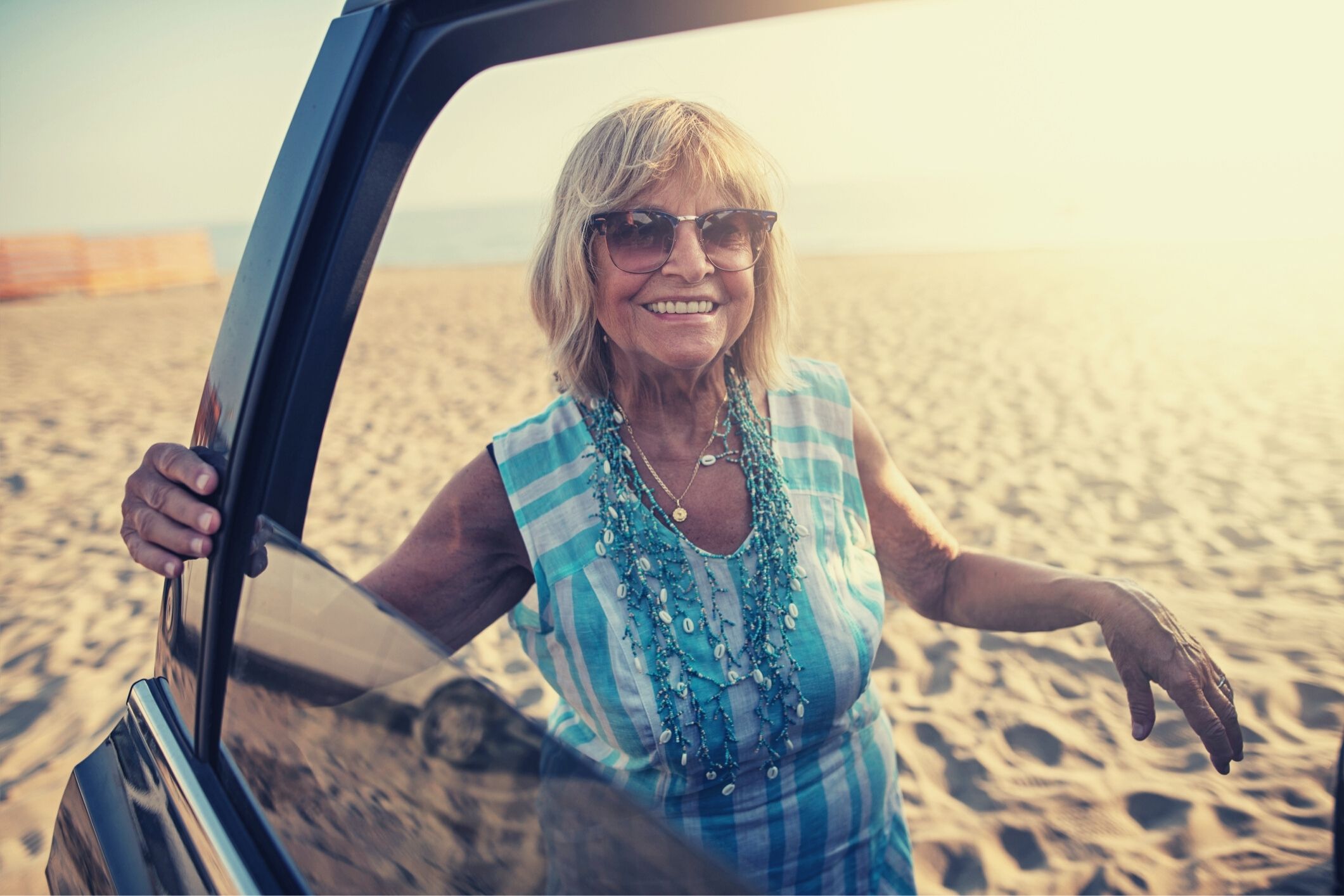 Senior woman at beach