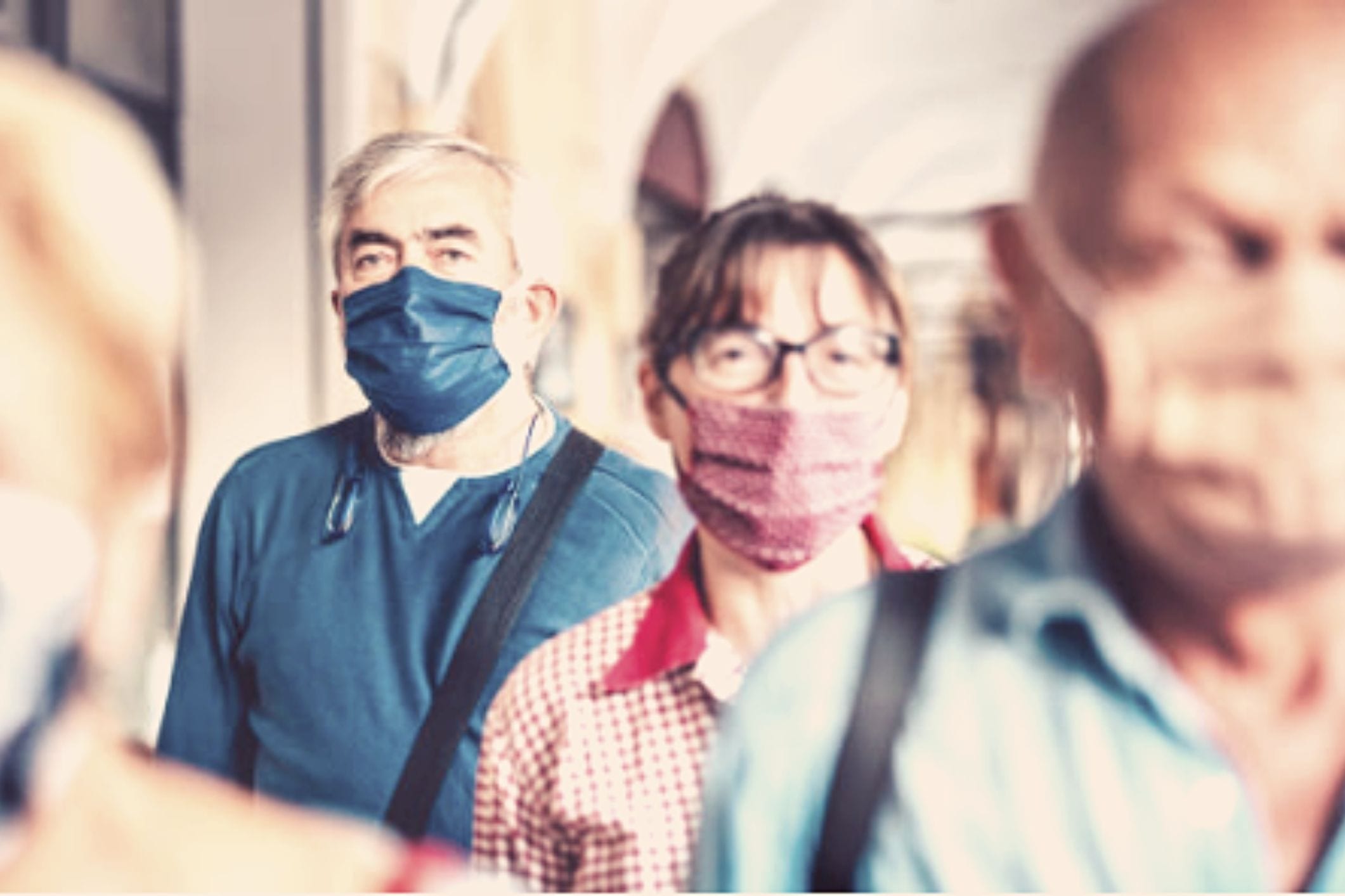 Seniors wearing masks in public