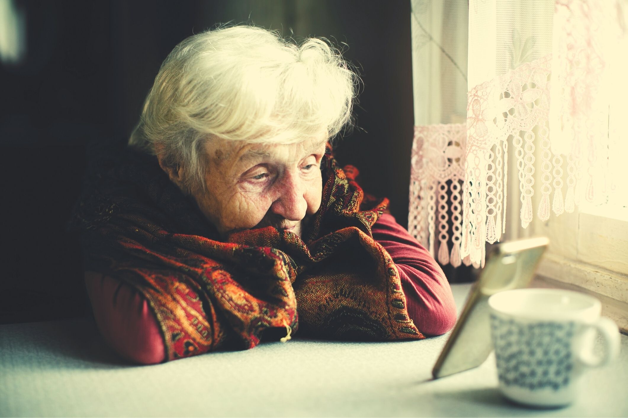 Aged care resident FaceTime