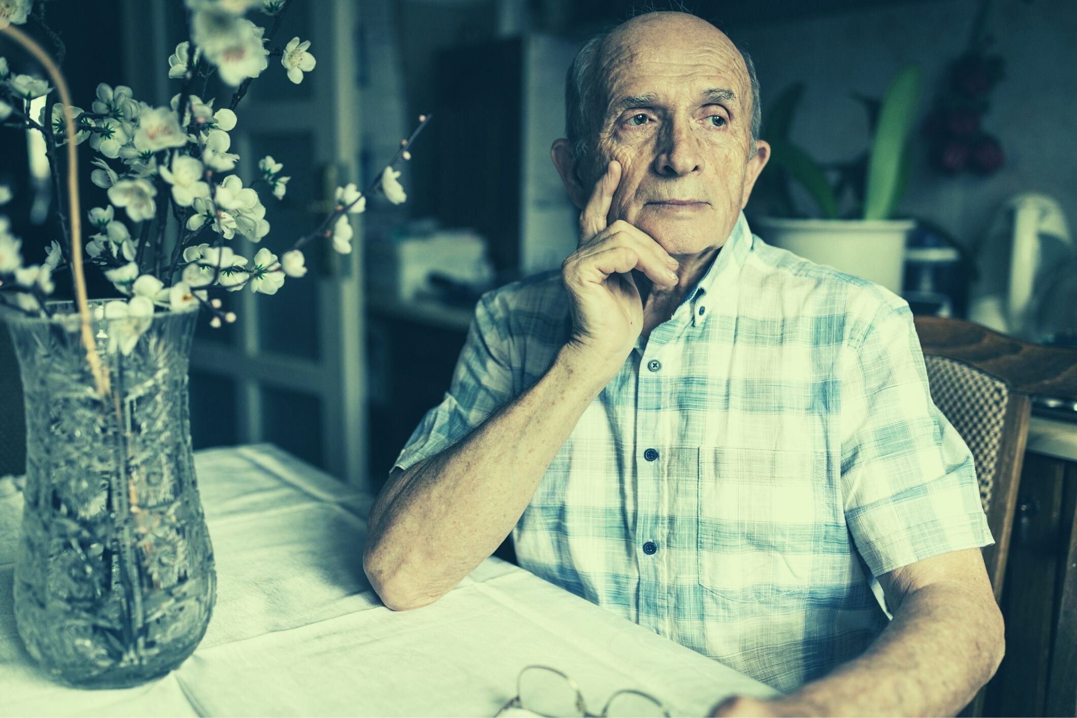 Lonely older man dementia