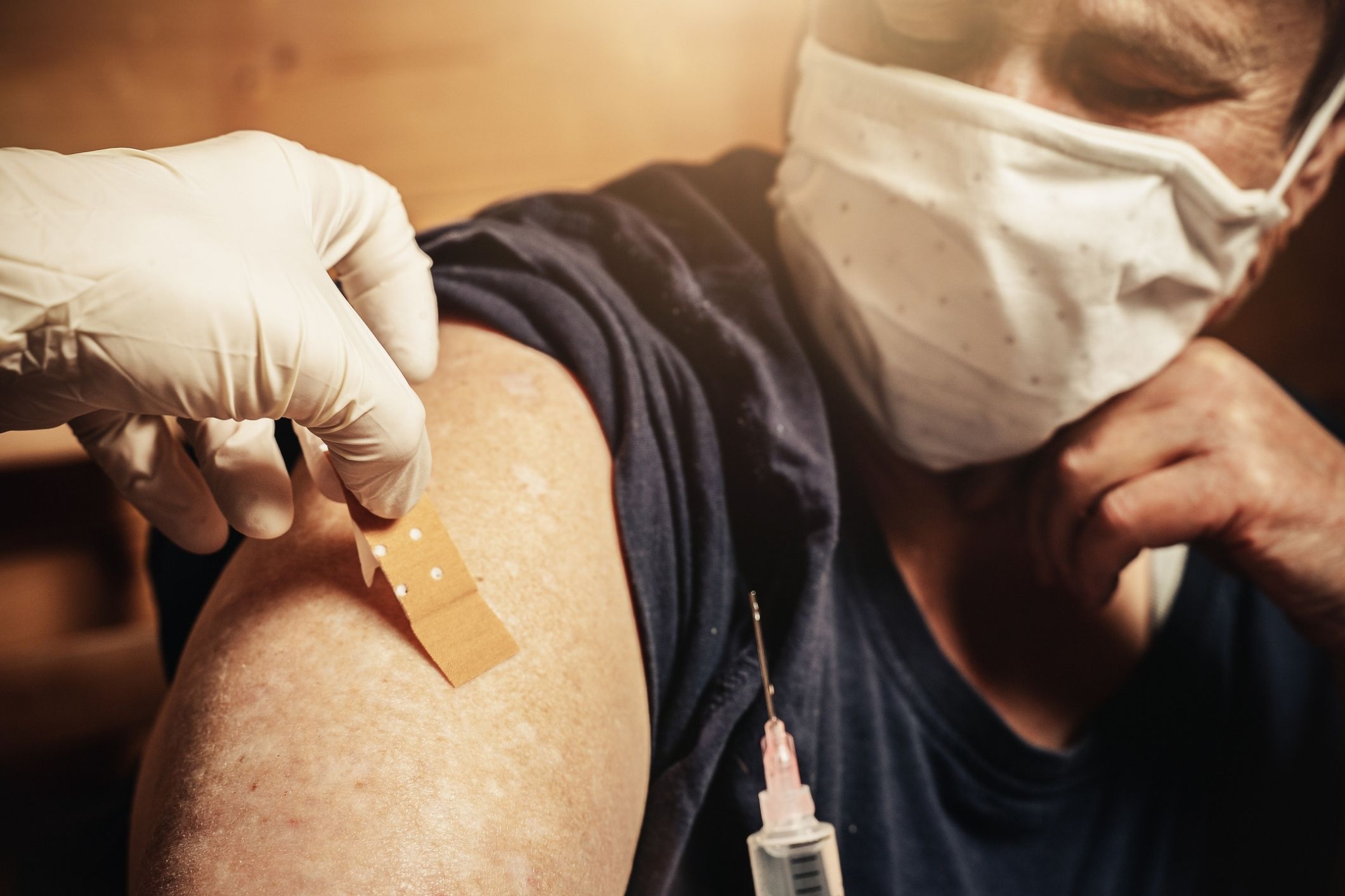 Elderly woman booster shot