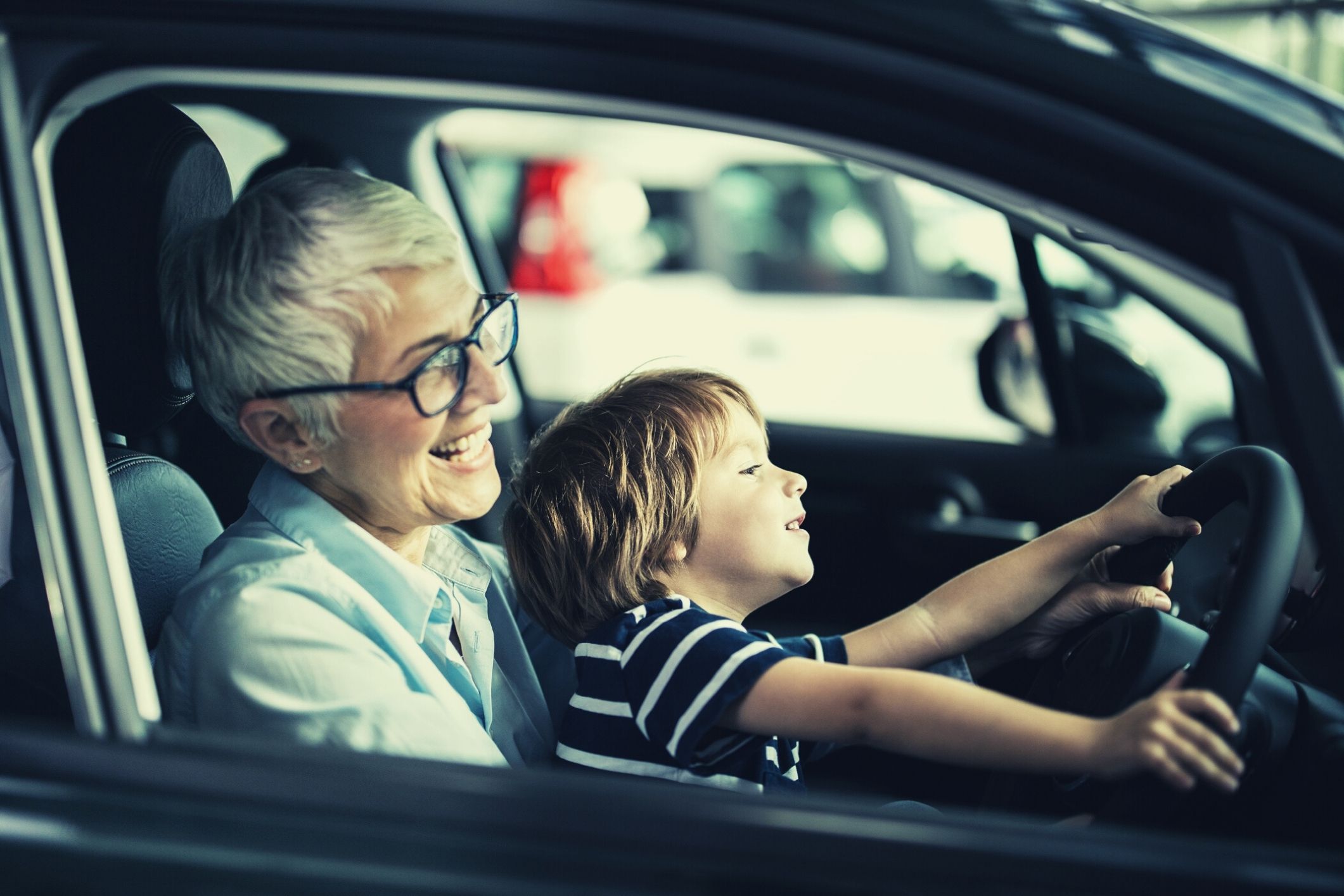 Older woman car shopping