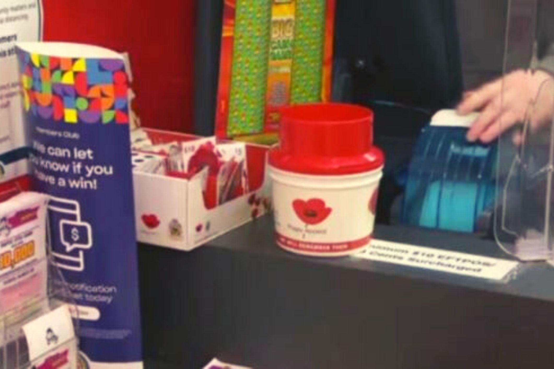 Elderly man with walking frame steals Remembrance Day donations tins