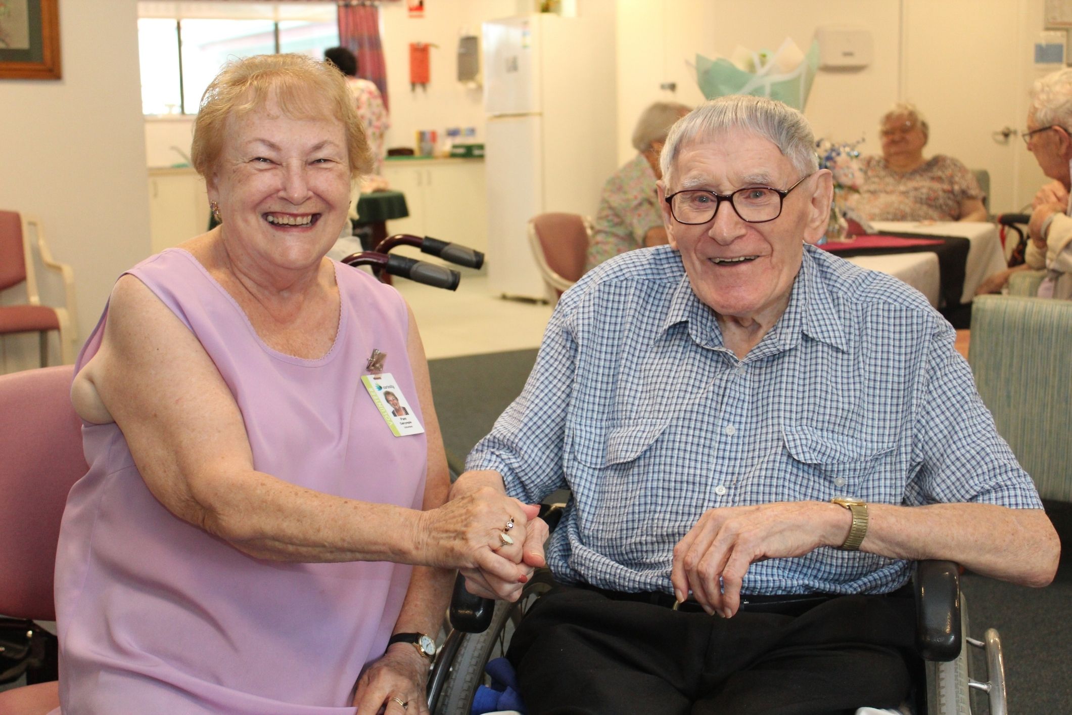 Retiree volunteers at aged care home