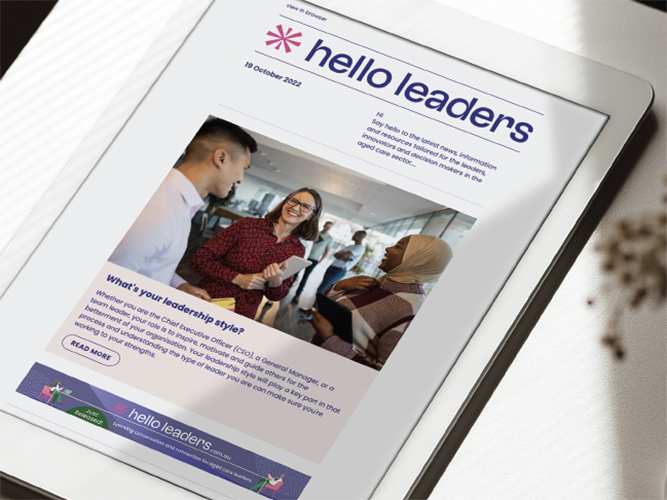 Hello Leaders is igniting the spark in aged care