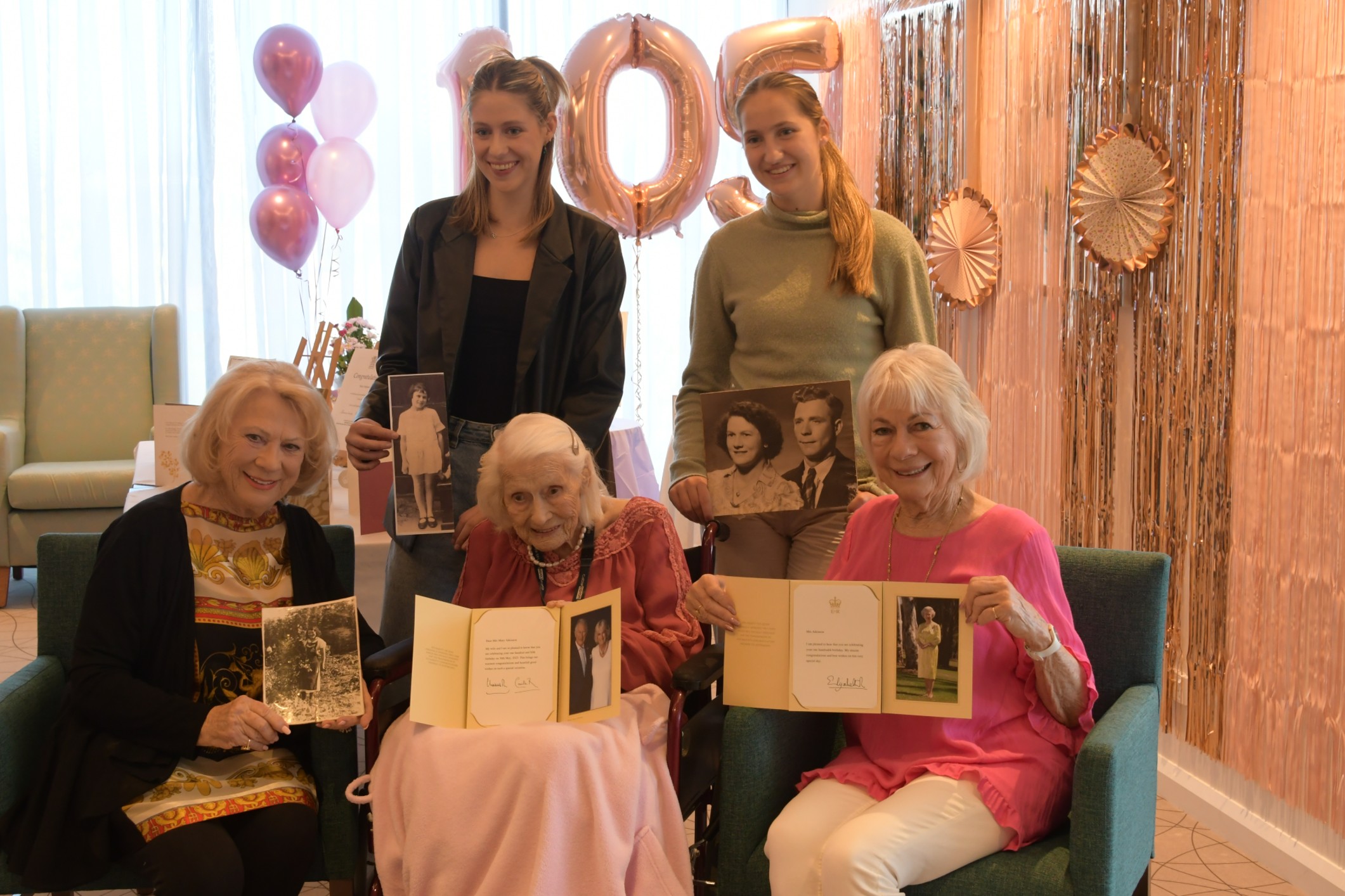 Mary Atkinson celebrates her 105th birthday with her family at TriCare Cypress Lakes Aged Care Residence on the Gold Coast