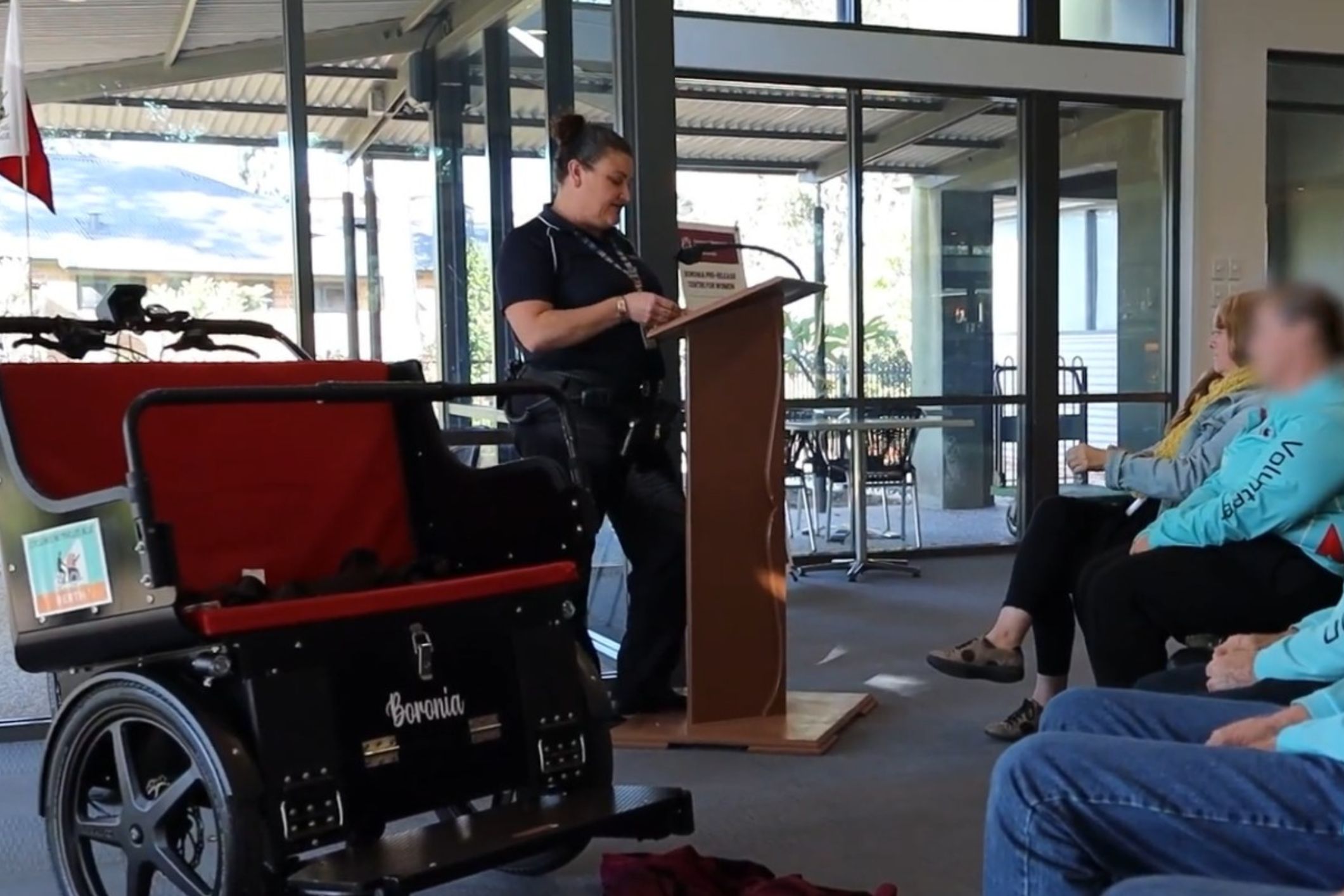 Freedom on wheels: Female ex-prisoners donate mobility bike to aged care residents